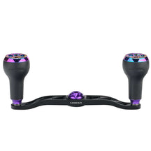 View of Rods-Reels-Accessories Gomexus Aluminium Handle for Baitcasting Reel with TPE Knob BDH-A27 Purple Black 7x4mm 100mm available at EZOKO Pike and Musky Shop