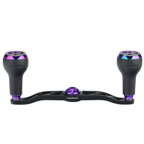 View of Rods-Reels-Accessories Gomexus Aluminium Handle for Baitcasting Reel with TPE Knob BDH-A27 Purple Black 7x4mm 100mm available at EZOKO Pike and Musky Shop