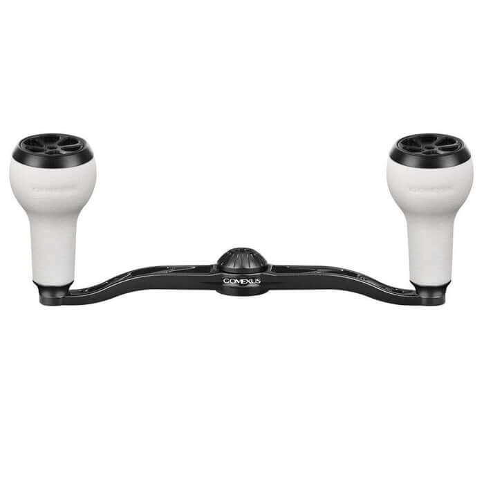 View of Rods-Reels-Accessories Gomexus Aluminium Handle for Baitcasting Reel with TPE Knob BDH-A27 White Black 7x4mm 100mm available at EZOKO Pike and Musky Shop