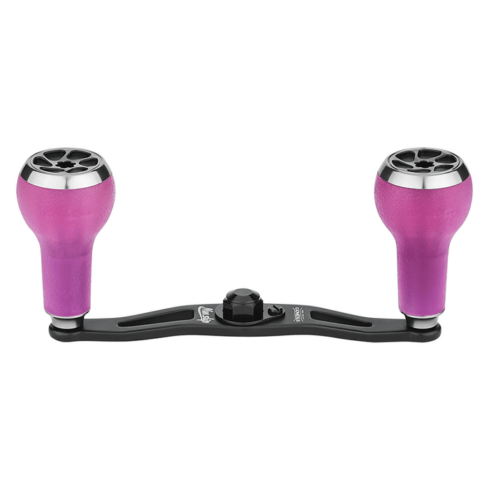 View of Rods-Reels-Accessories Gomexus Aluminium Handle for Baitcasting Reel with TPE Knob MBD-A27 Color Change Purple 7x4mm 100mm available at EZOKO Pike and Musky Shop