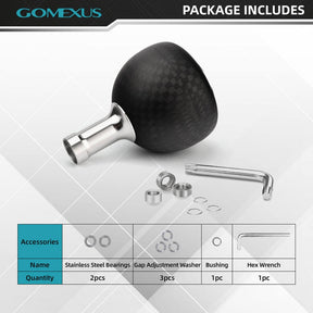 View of Rods-Reels-Accessories Gomexus Carbon Reel Power Knob 38mm FA38 38 mm available at EZOKO Pike and Musky Shop
