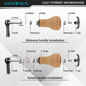 View of Rods-Reels-Accessories Gomexus Cork Reel Power Knob 27mm CA27 27 mm available at EZOKO Pike and Musky Shop