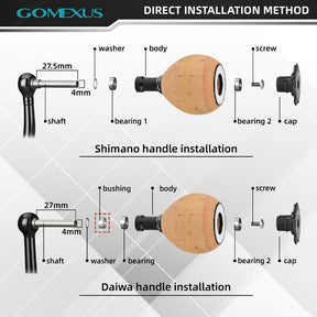 View of Rods-Reels-Accessories Gomexus Cork Reel Power Knob 38mm CA38 38 mm available at EZOKO Pike and Musky Shop