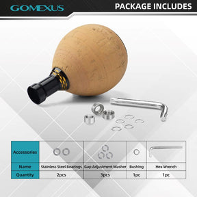View of Rods-Reels-Accessories Gomexus Cork Reel Power Knob 38mm CA38 38 mm available at EZOKO Pike and Musky Shop