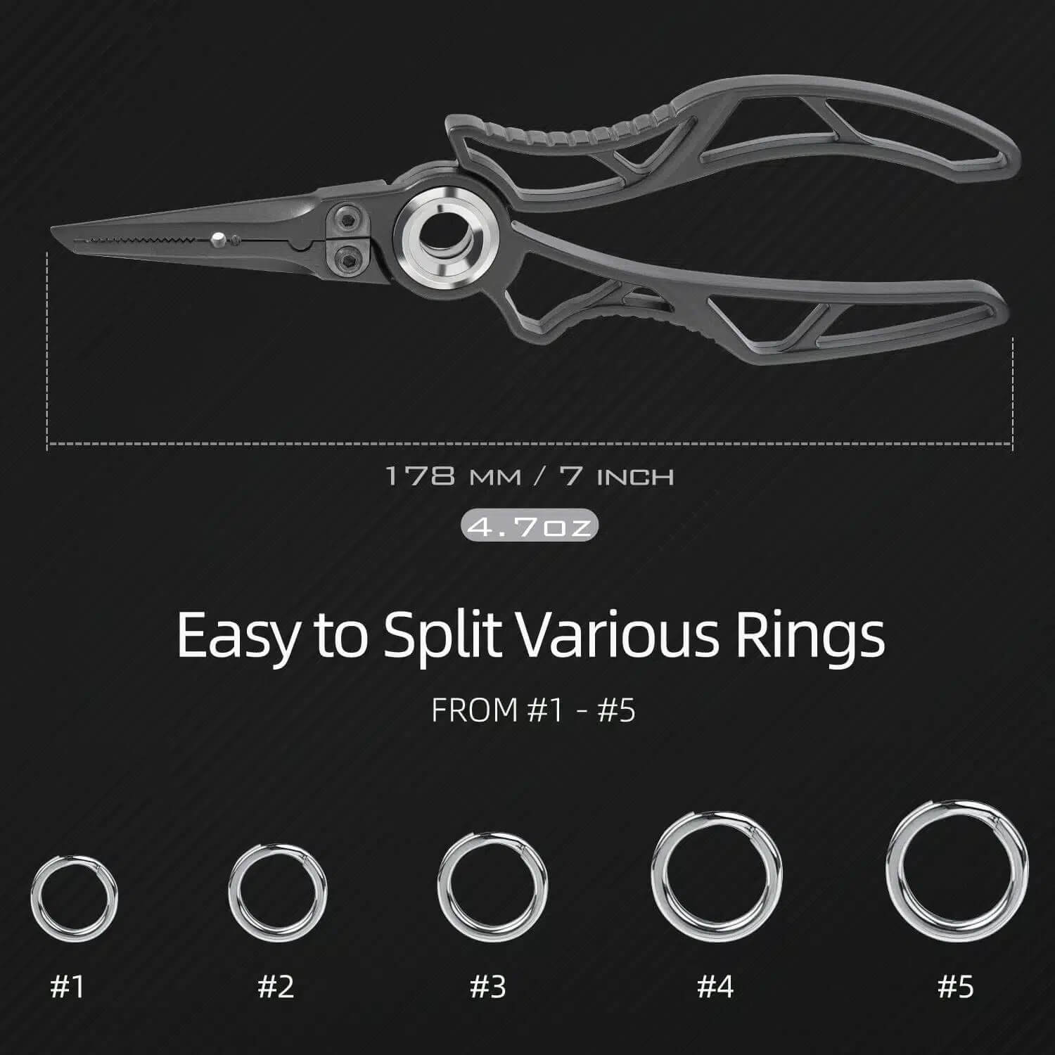 View of plier Gomexus EXOSKELETON 7" Stainless Steel Fishing Pliers available at EZOKO Fishing