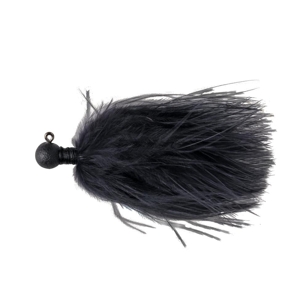 View of Great Lakes Finesse Marabou Jig 1/8oz Black available at EZOKO Fishing
