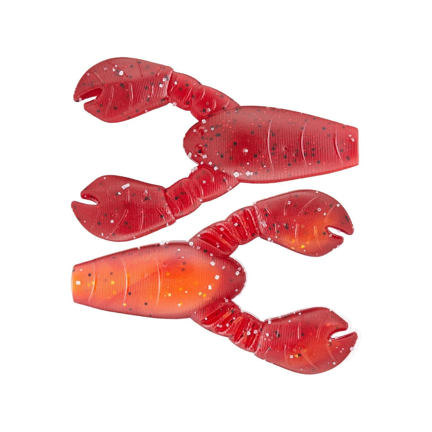 View of Great Lakes Finesse Micro Snack Craw 1.7" Fire Craw available at EZOKO Fishing