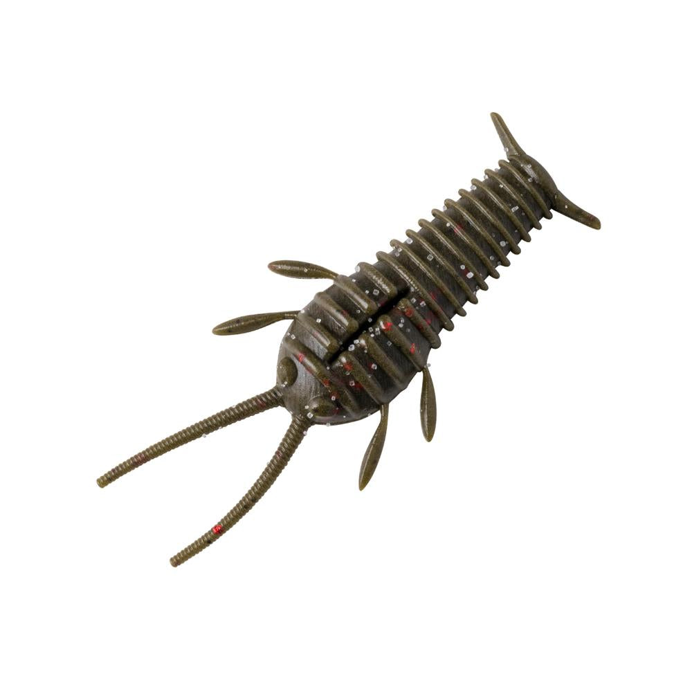 View of Great Lakes Finesse Ned Bug 2.3" Green Pumpkin Red Flake Foat available at EZOKO Fishing