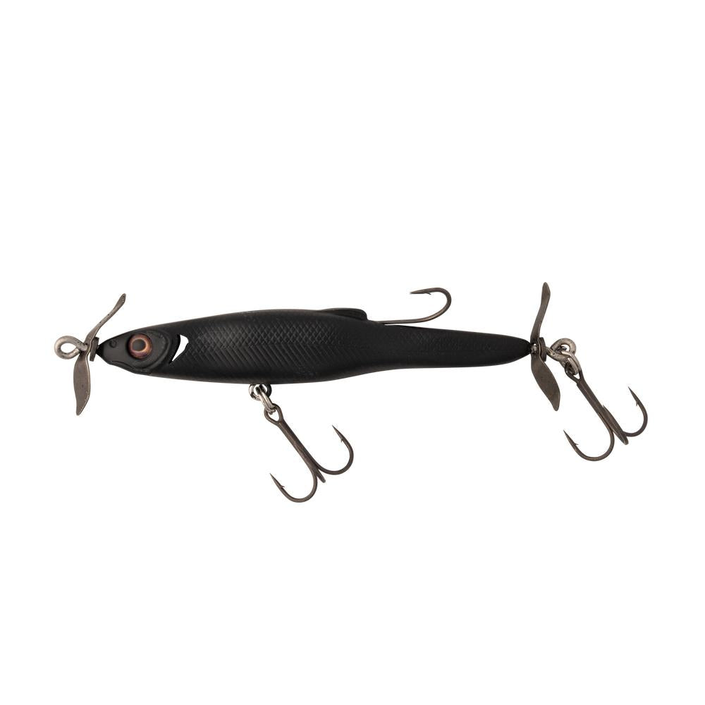 View of Great Lakes Finesse Stay-Pinned Spybait Matte Black available at EZOKO Fishing