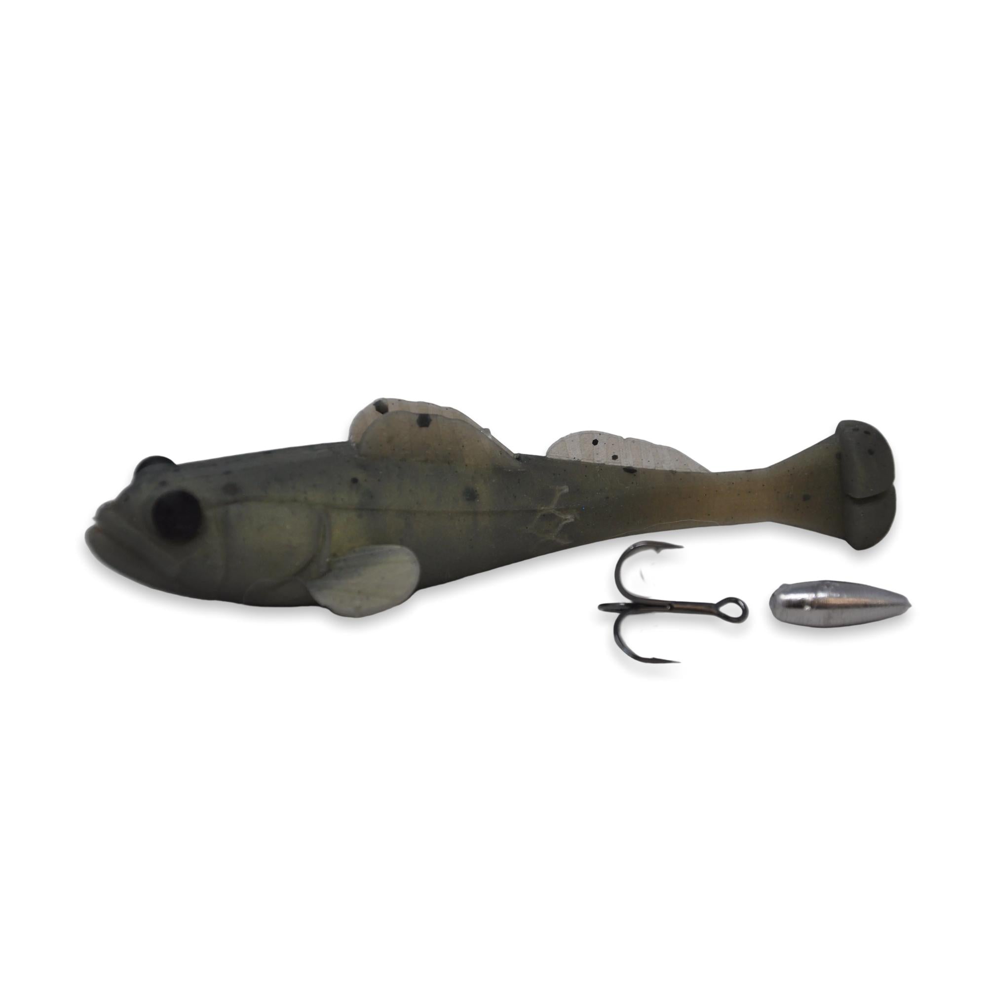 View of Hatch Match Godzilla Goby LT 5" Swimbait Green Pumpkin available at EZOKO Fishing