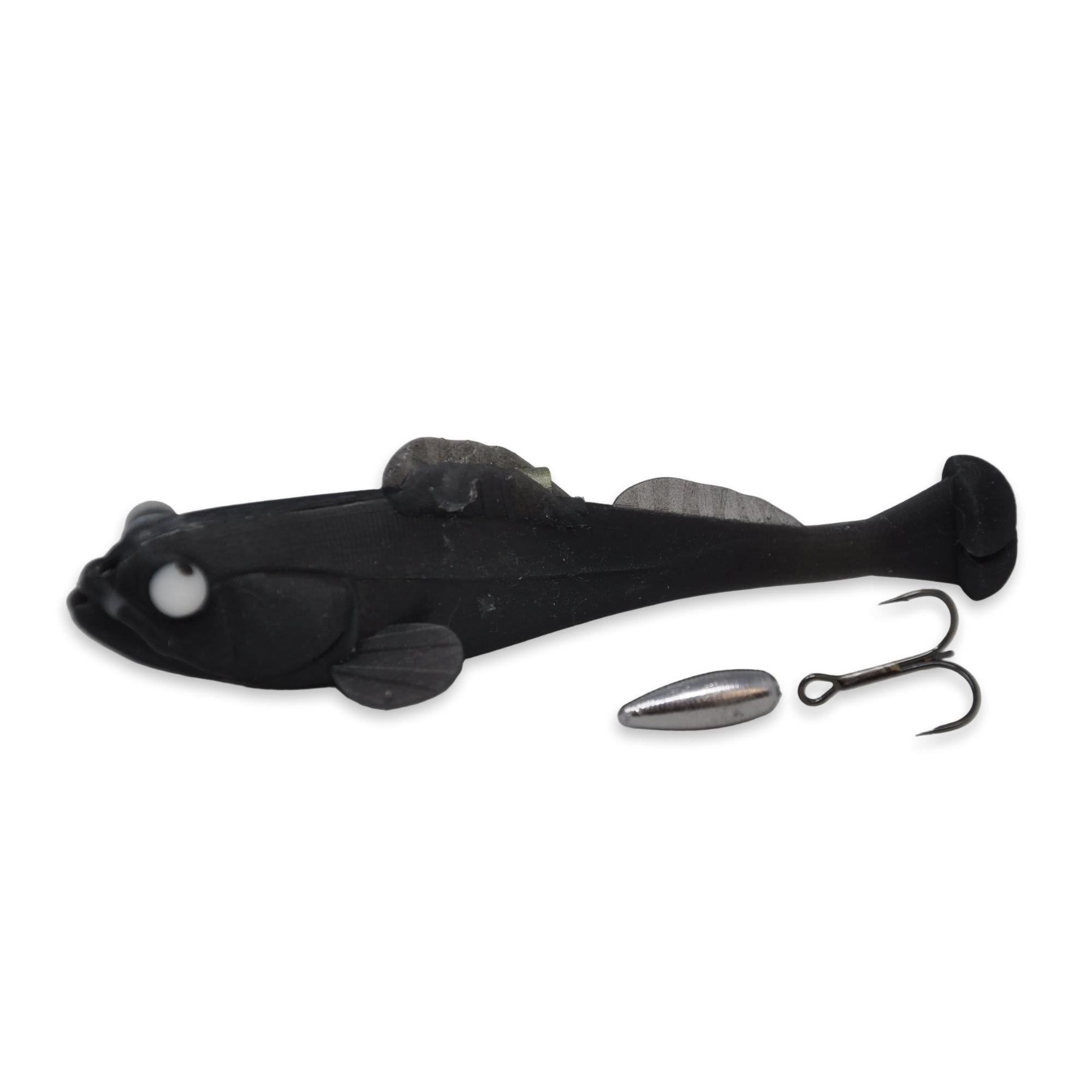 View of Hatch Match Godzilla Goby LT 5" Swimbait Black available at EZOKO Fishing