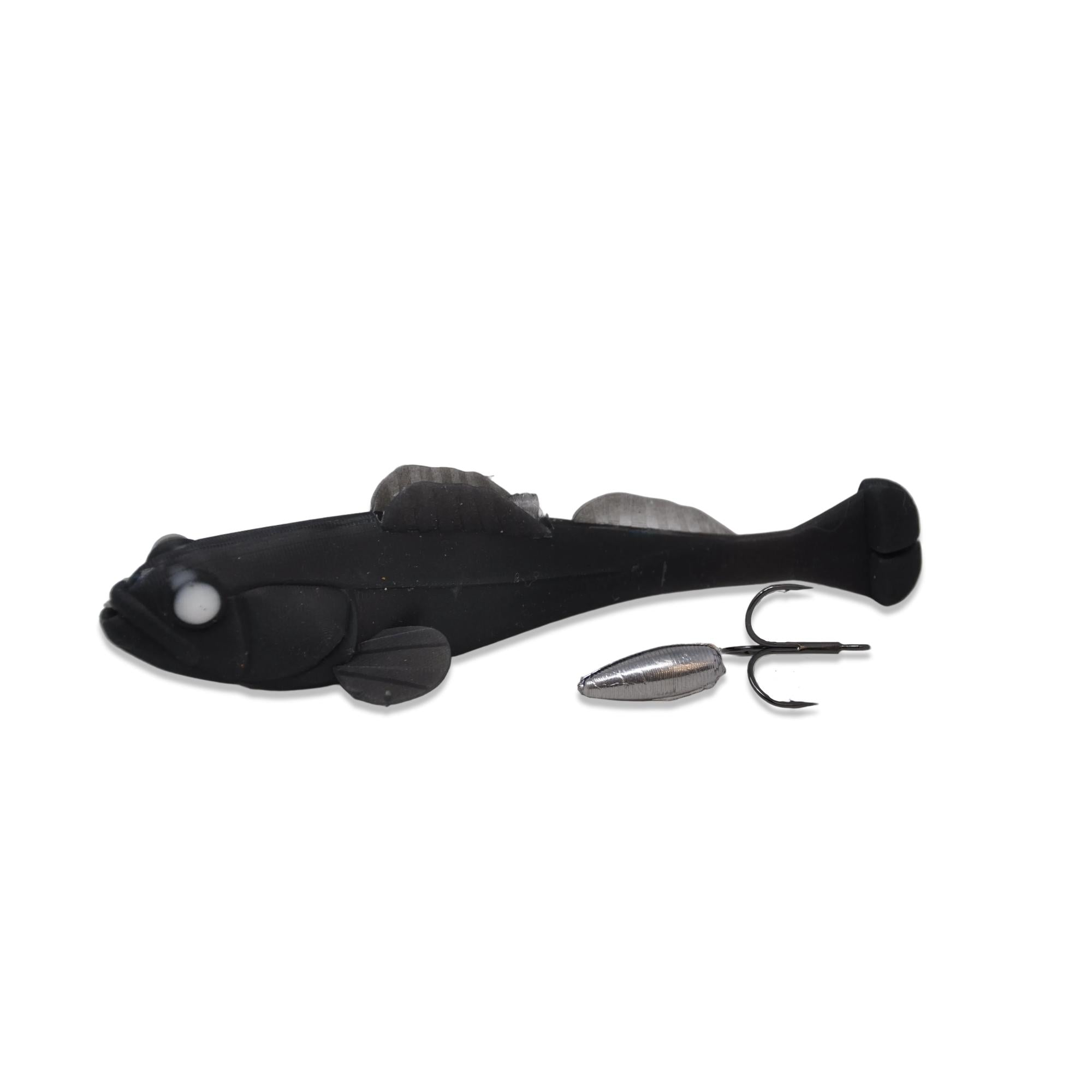 View of Hatch Match Godzilla Goby LT 6" Swimbait Black available at EZOKO Fishing