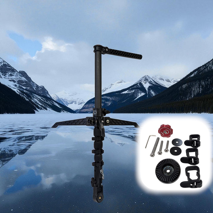 View of Ice Fishing HD Innovation HDI X-OVER FFS Pole System - Ice Tripod available at EZOKO Fishing