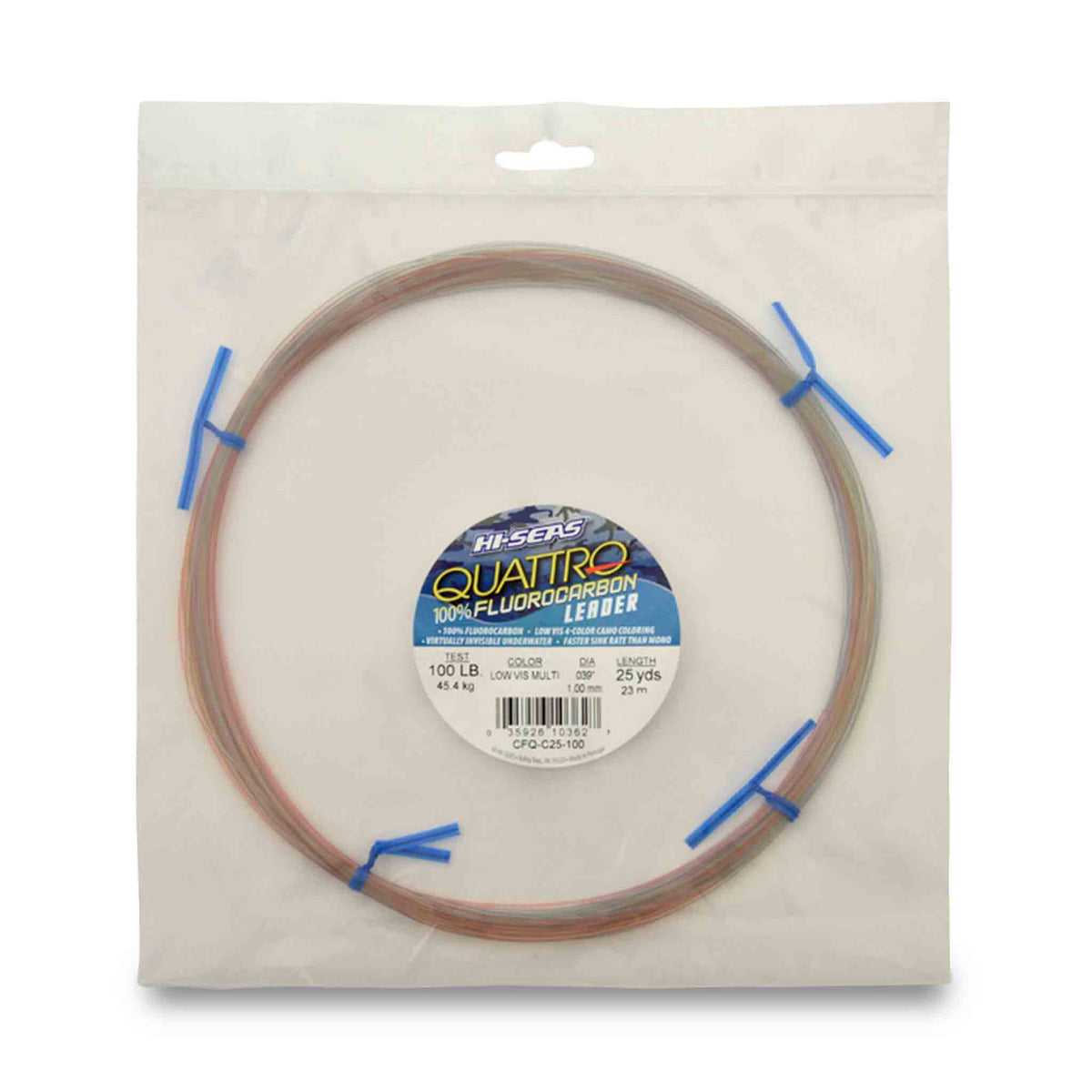 3-Pack 18 L - 100# Fluorocarbon Leaders for Pike & Musky Fishing