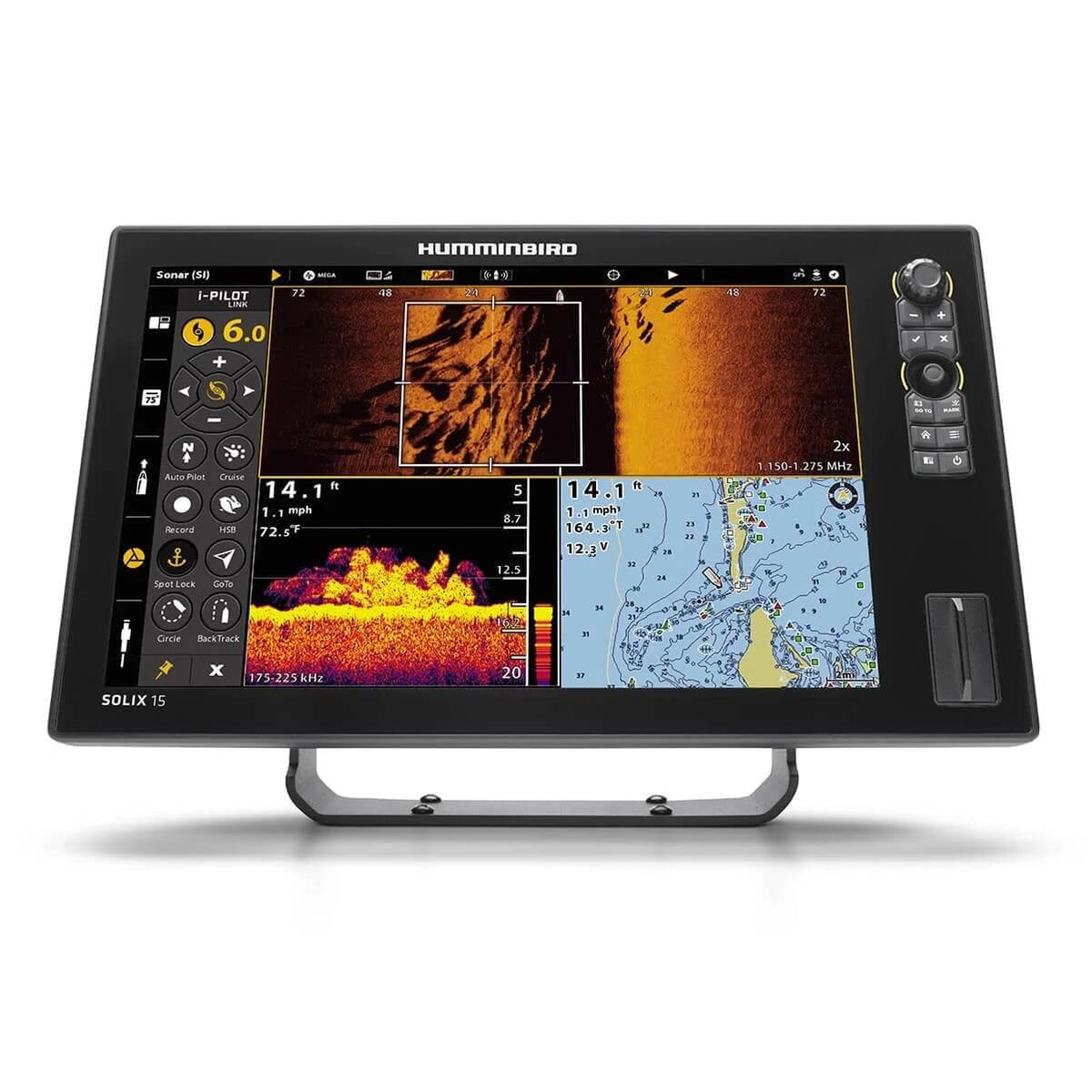 View of fish_finder Humminbird Solix 15 CHIRP MEGA SI+ G3 available at EZOKO Pike and Musky Shop