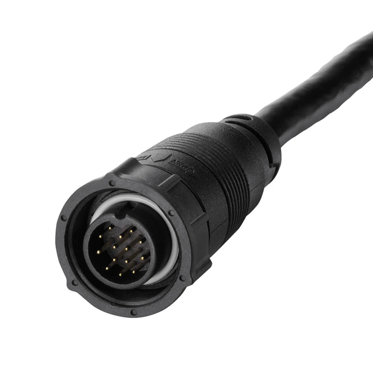 View of transducer Humminbird XM 14 HW MSI T - SOLIX MEGA SI+, DI+, Dual Spectrum CHIRP w/ Temp Transom Transducer available at EZOKO Pike and Musky Shop