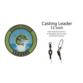 View of Huskie Muskie Leaders Fluorocarbon Casting 12 in 150 lbs available at EZOKO Pike and Musky Shop