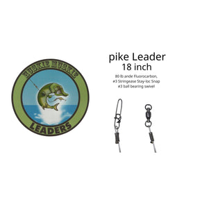 View of Huskie Muskie Leaders Fluorocarbon Pike Leader 18 in 80 lbs available at EZOKO Pike and Musky Shop