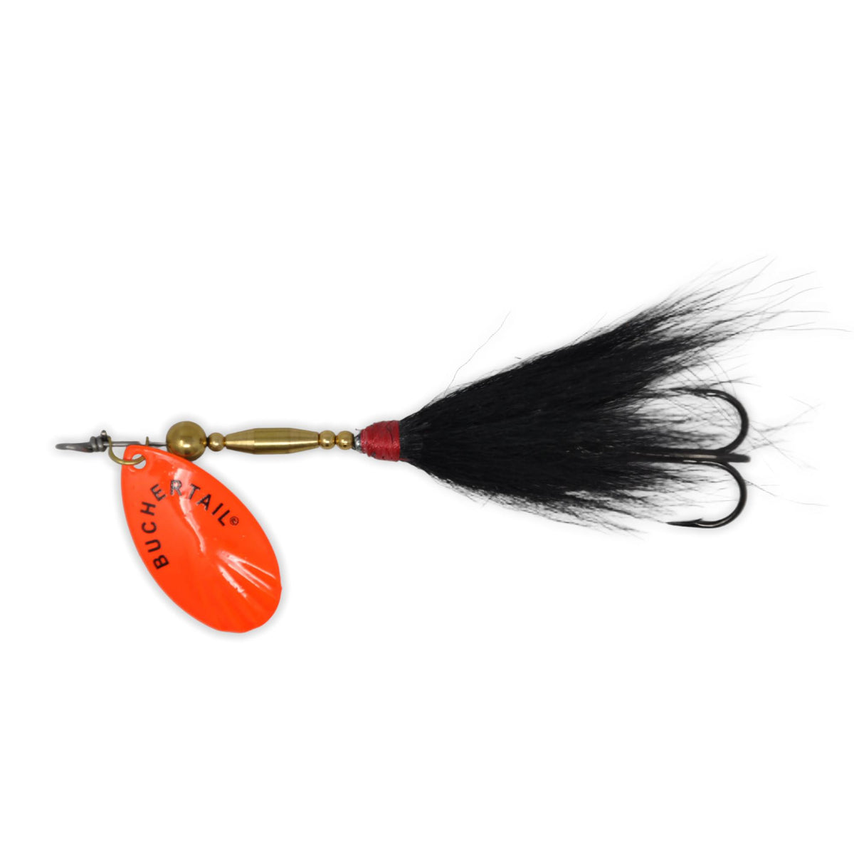 View of Bucktails Joe Bucher Buchertail - Bucktail Black/Orange available at EZOKO Fishing