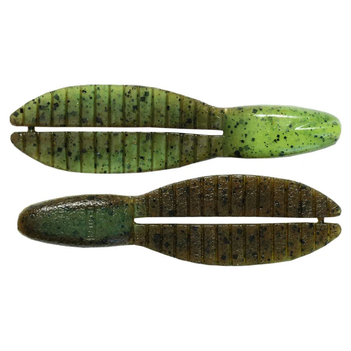 View of Keitech Flex Chunk -Medium 3.2" Green Pumpkin Chartreuse available at EZOKO Fishing