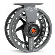 View of Fly_Reels Lamson Liquid S Fly Reels 7+ Reel Smoke available at EZOKO Pike and Musky Shop