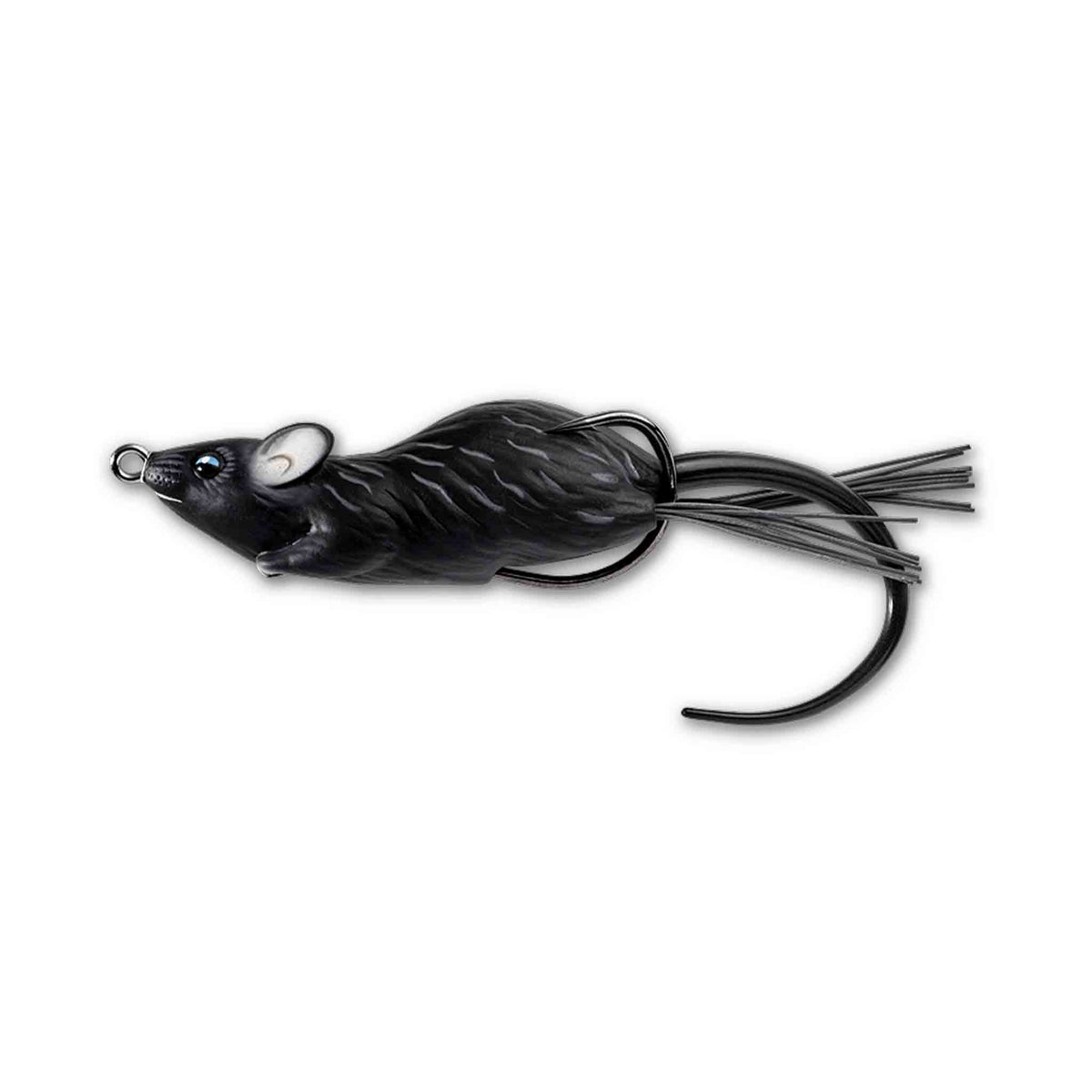 Live Target Hollow Body Mouse 3 1/2 Black / Black Topwater