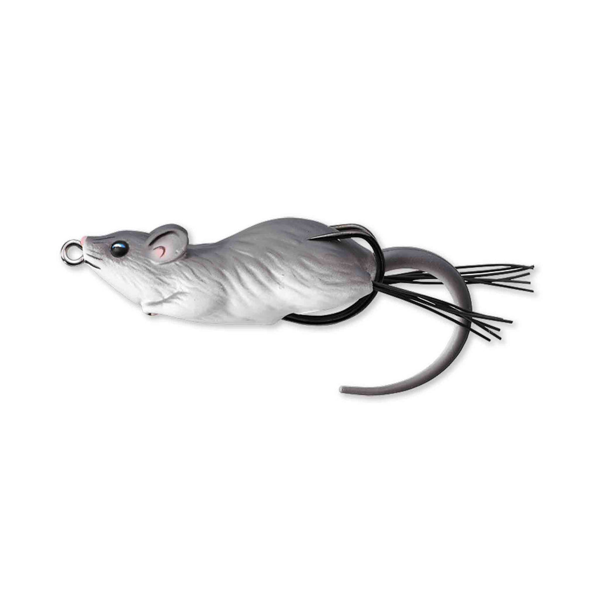 Live Target Hollow Body Mouse 3 1/2 Grey / White Topwater
