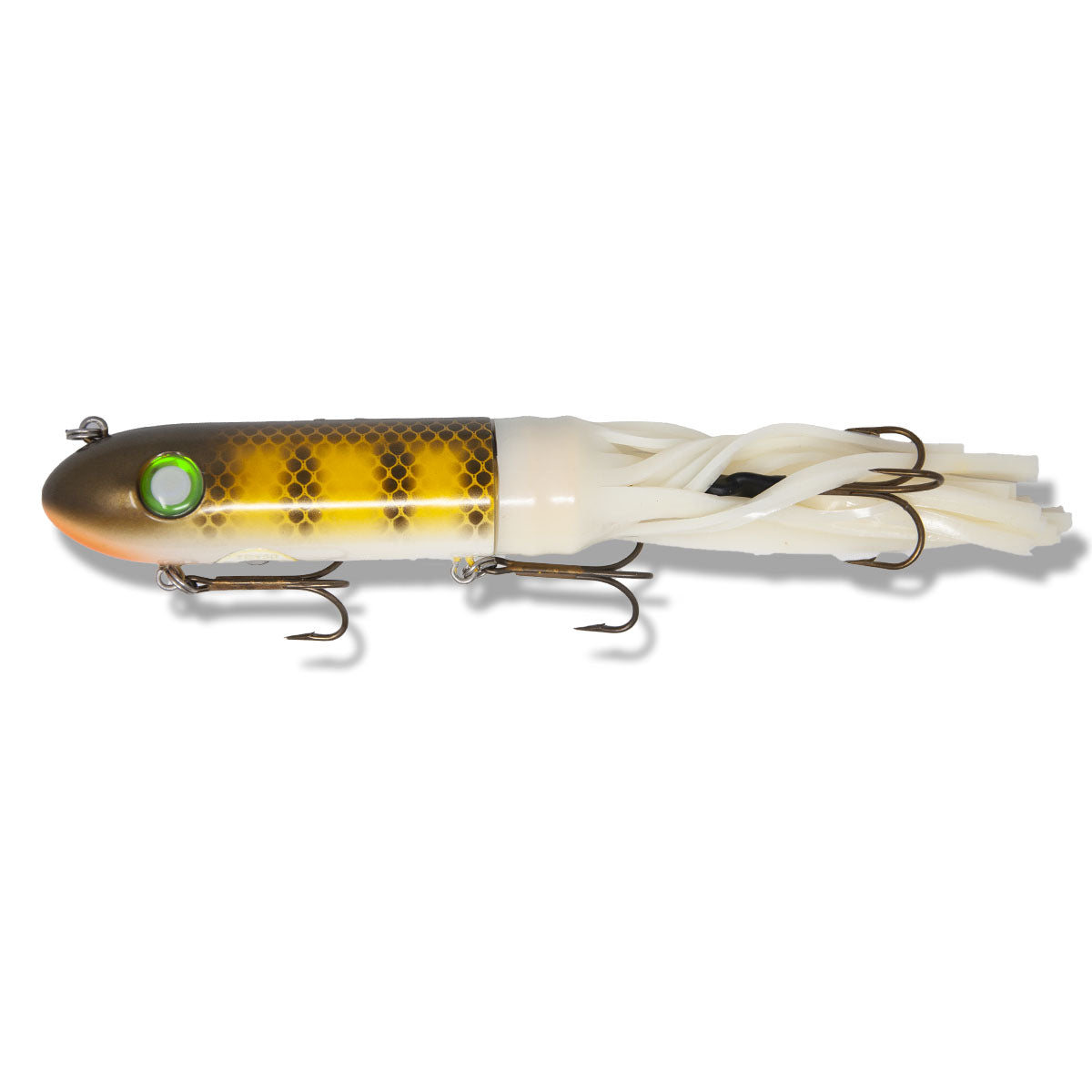 View of Jerk-Glide_Baits Livingston Kraken Jerkbait Walleye Gold available at EZOKO Pike and Musky Shop