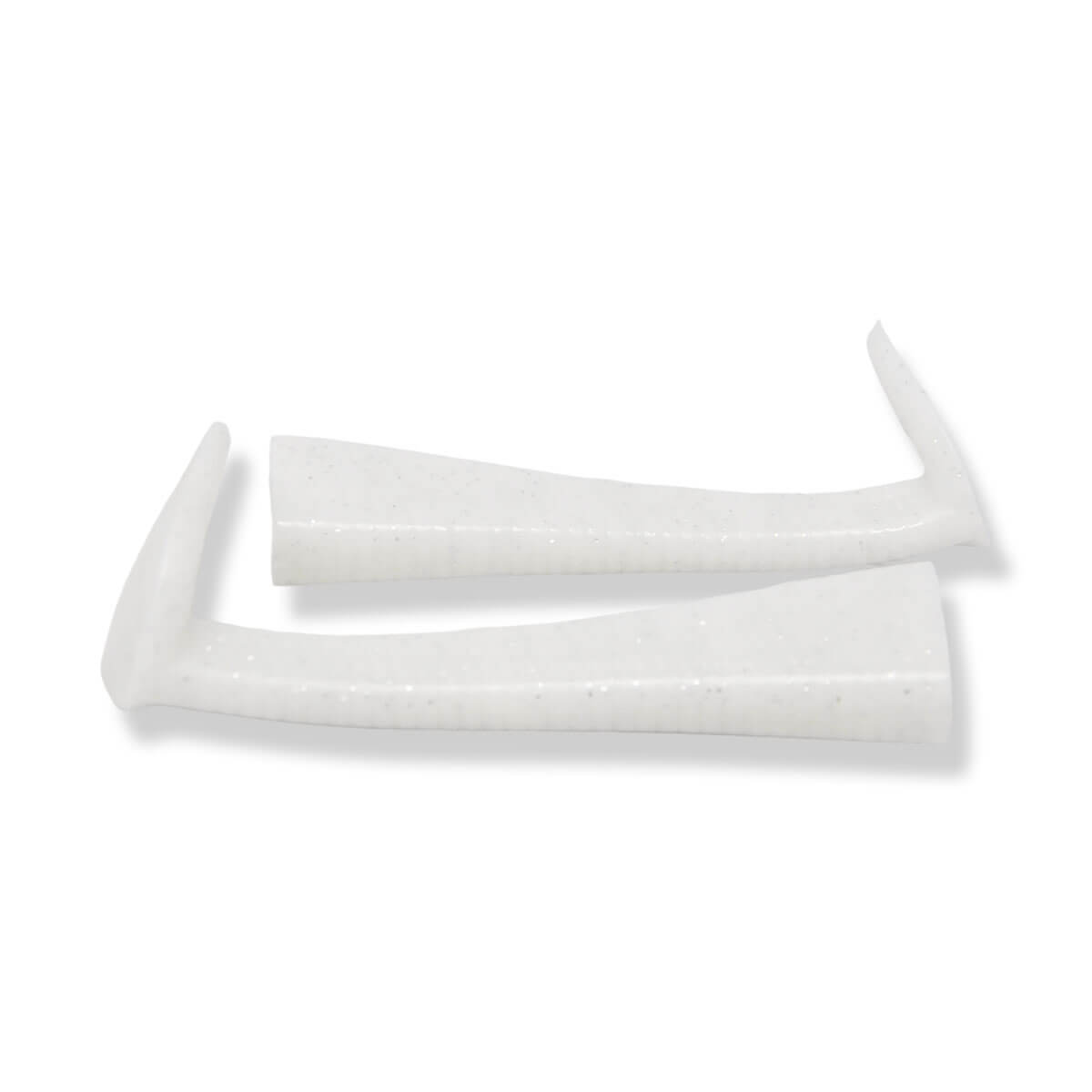 View of Replacement_Tails Livingston Kraken Paddle Tail Kit Solid White Skirt available at EZOKO Pike and Musky Shop