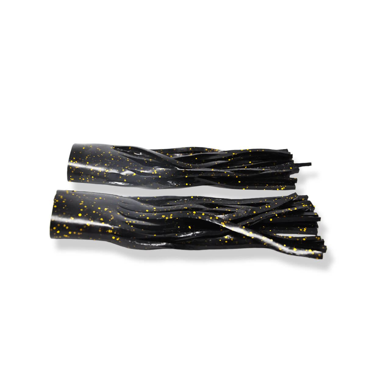 View of Replacement_Tails Livingston Kraken Tail Kit Black Tail Gold Glitter available at EZOKO Pike and Musky Shop