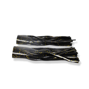 View of Replacement_Tails Livingston Kraken Tail Kit Black Tail Gold Glitter available at EZOKO Pike and Musky Shop
