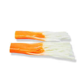 View of Replacement_Tails Livingston Kraken Tail Kit Creamsicle/Orange & White available at EZOKO Pike and Musky Shop