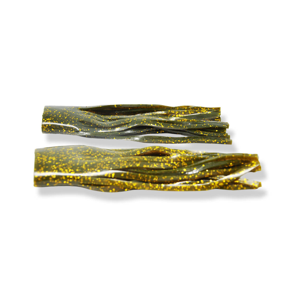 View of Replacement_Tails Livingston Kraken Tail Kit Punkin With Gold Fleck Skirt available at EZOKO Pike and Musky Shop