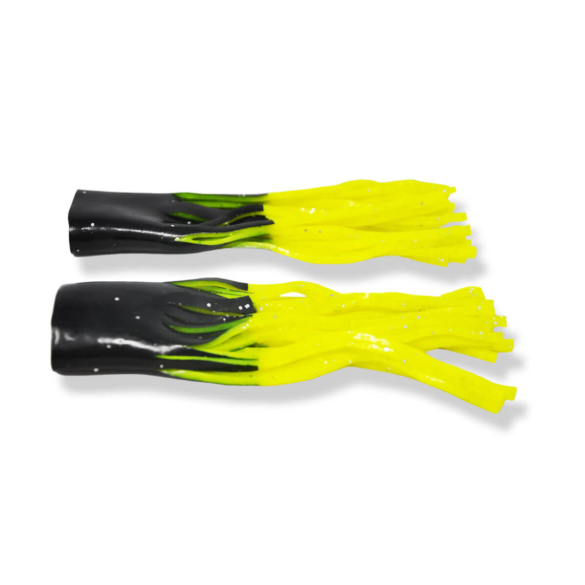 View of Replacement_Tails Livingston Kraken Tail Kit Big Nasty/Black & Chartreuse available at EZOKO Pike and Musky Shop