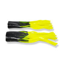 View of Replacement_Tails Livingston Kraken Tail Kit Big Nasty/Black & Chartreuse available at EZOKO Pike and Musky Shop