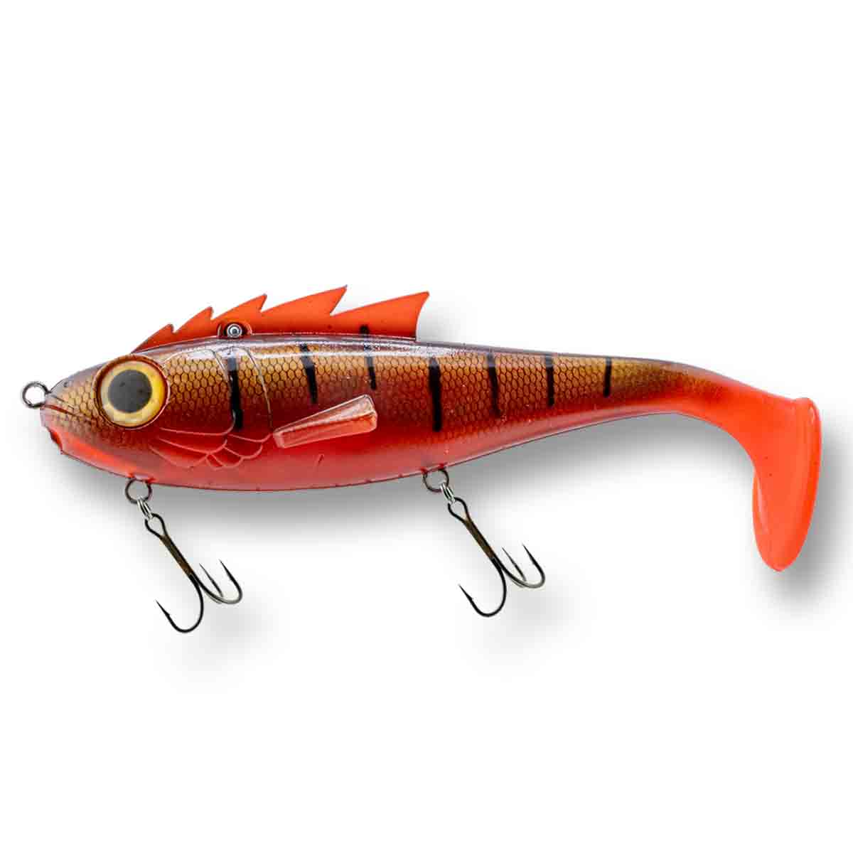 View of Swimbaits Livingston Mustang Swimbait Burnt Roach available at EZOKO Pike and Musky Shop