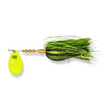 View of Bucktails Llungen Lures Bottle Rocket Hybrid Bucktail Black / Chartreuse available at EZOKO Pike and Musky Shop