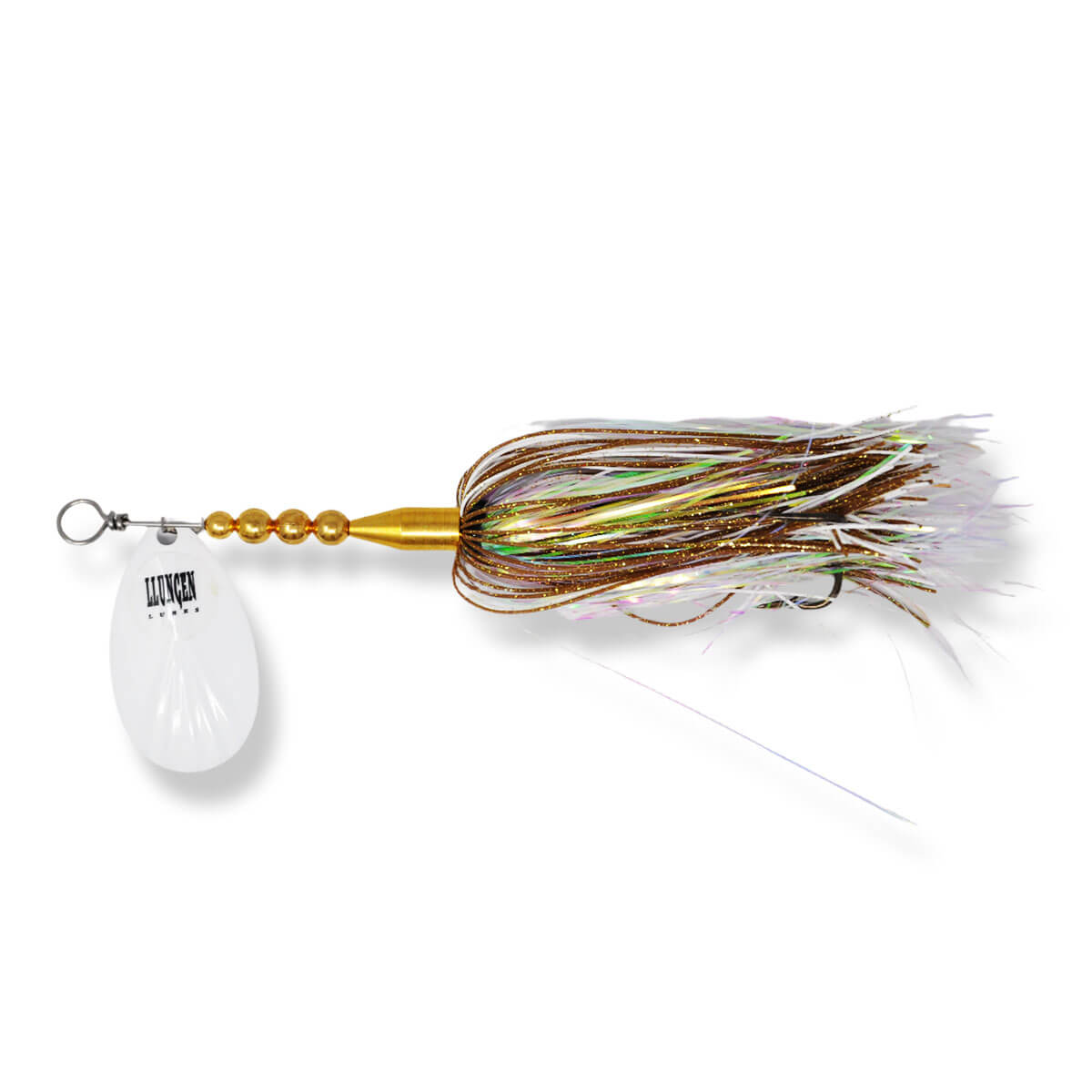 View of Bucktails Llungen Lures Bottle Rocket Hybrid Bucktail Walleye White available at EZOKO Pike and Musky Shop