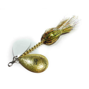 Llungen Lures DC-10 Flashabou Walleye / White Bucktails