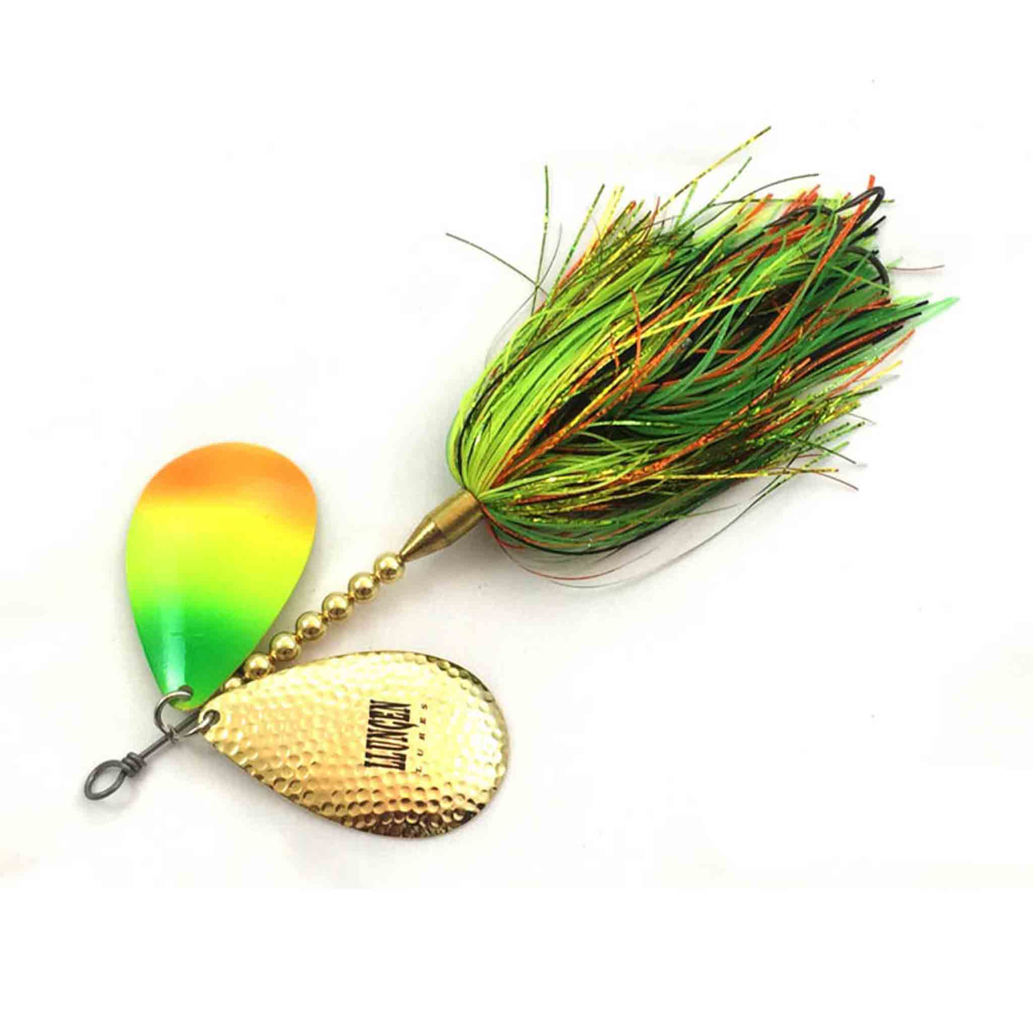 View of Bucktails Llungen Lures DC-10 Hybrid Bucktail Fire Tiger available at EZOKO Fishing