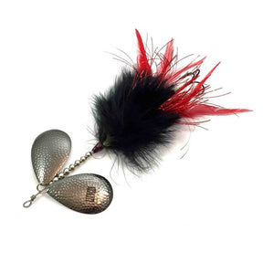 Llungen Lures DC-10 Marabou Black / Red Hackles Bucktails