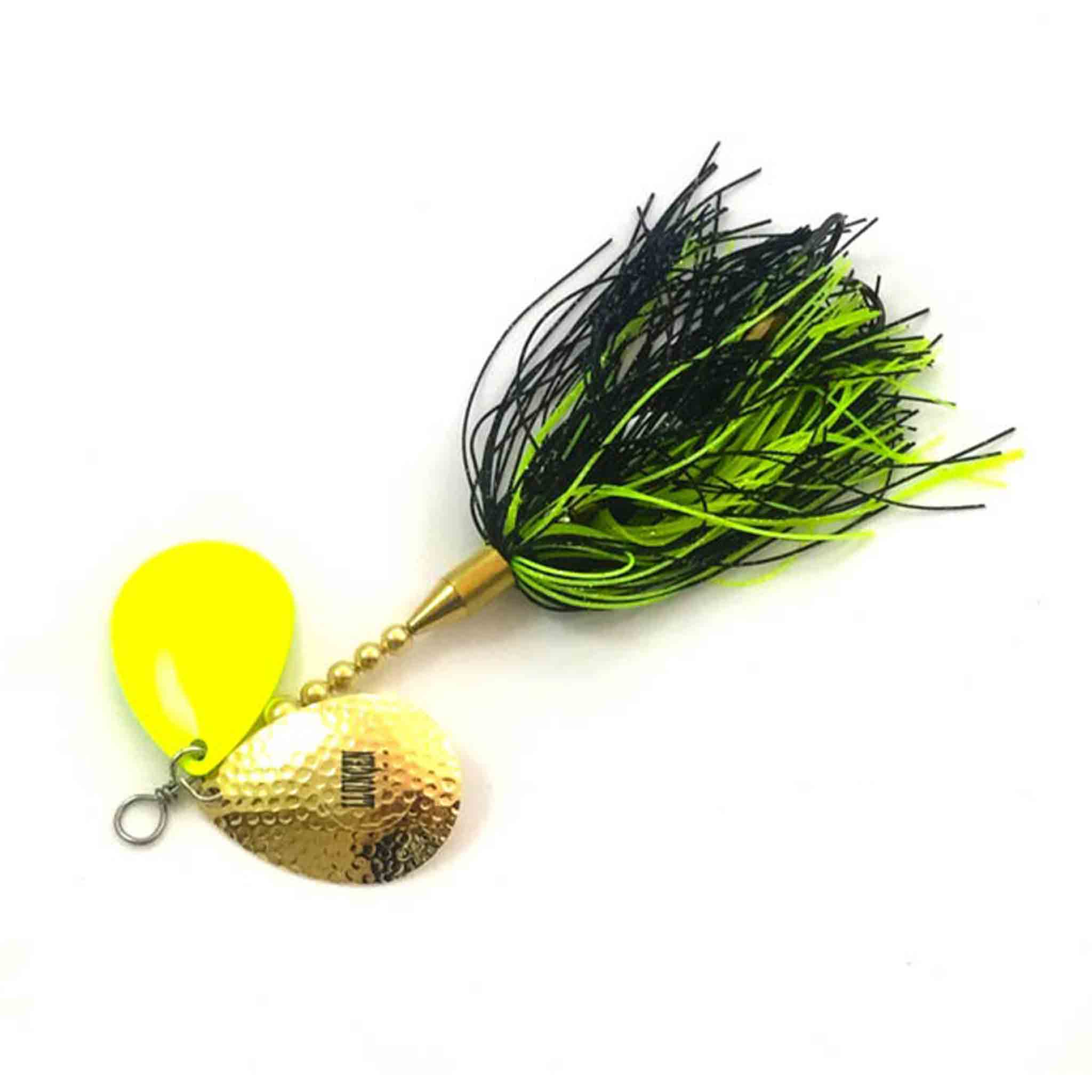 View of Bucktails Llungen Lures DC-8 Bucktail Black / Chartreuse available at EZOKO Fishing
