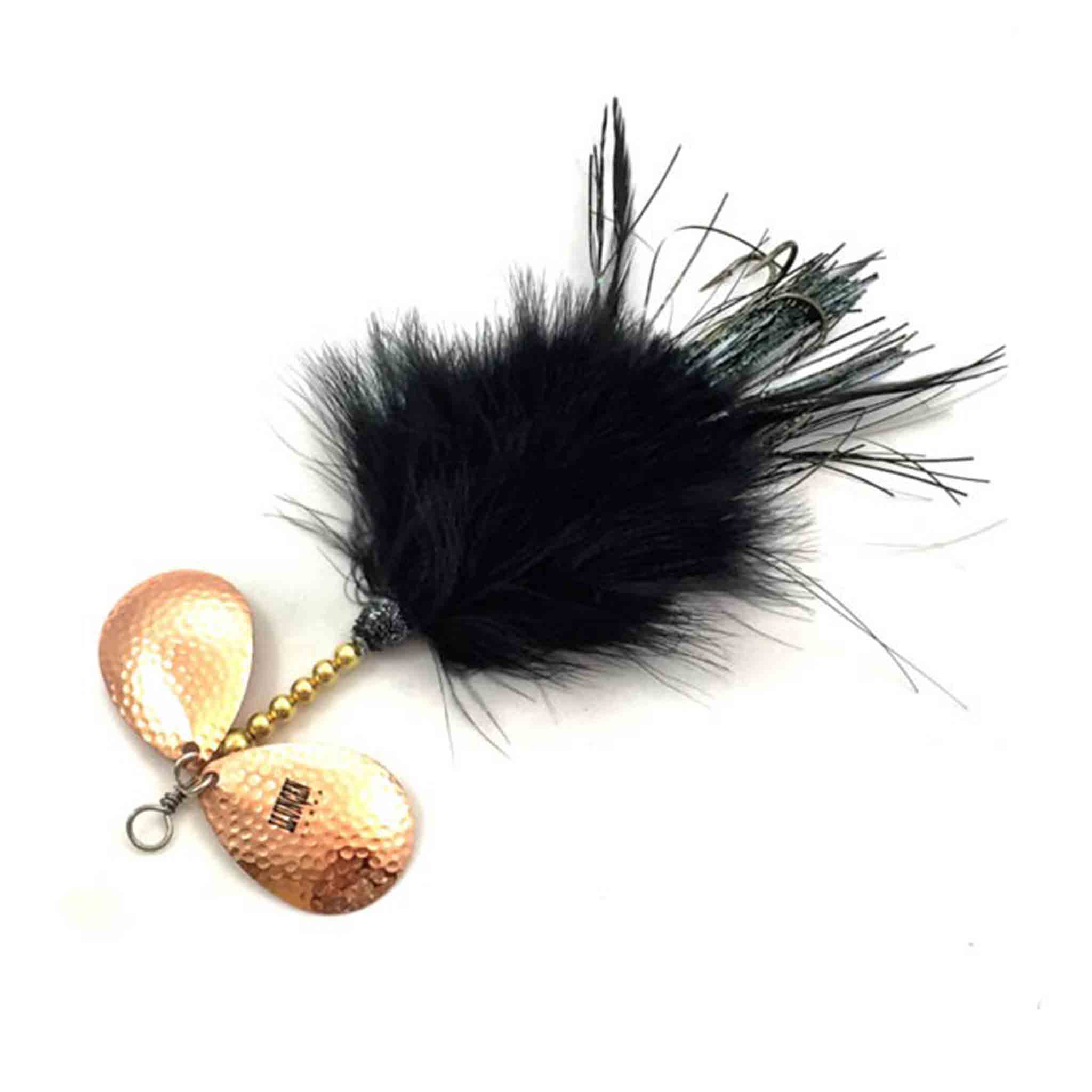 View of Bucktails Llungen Lures DC-8 Marabou Bucktail Black / Copper available at EZOKO Fishing