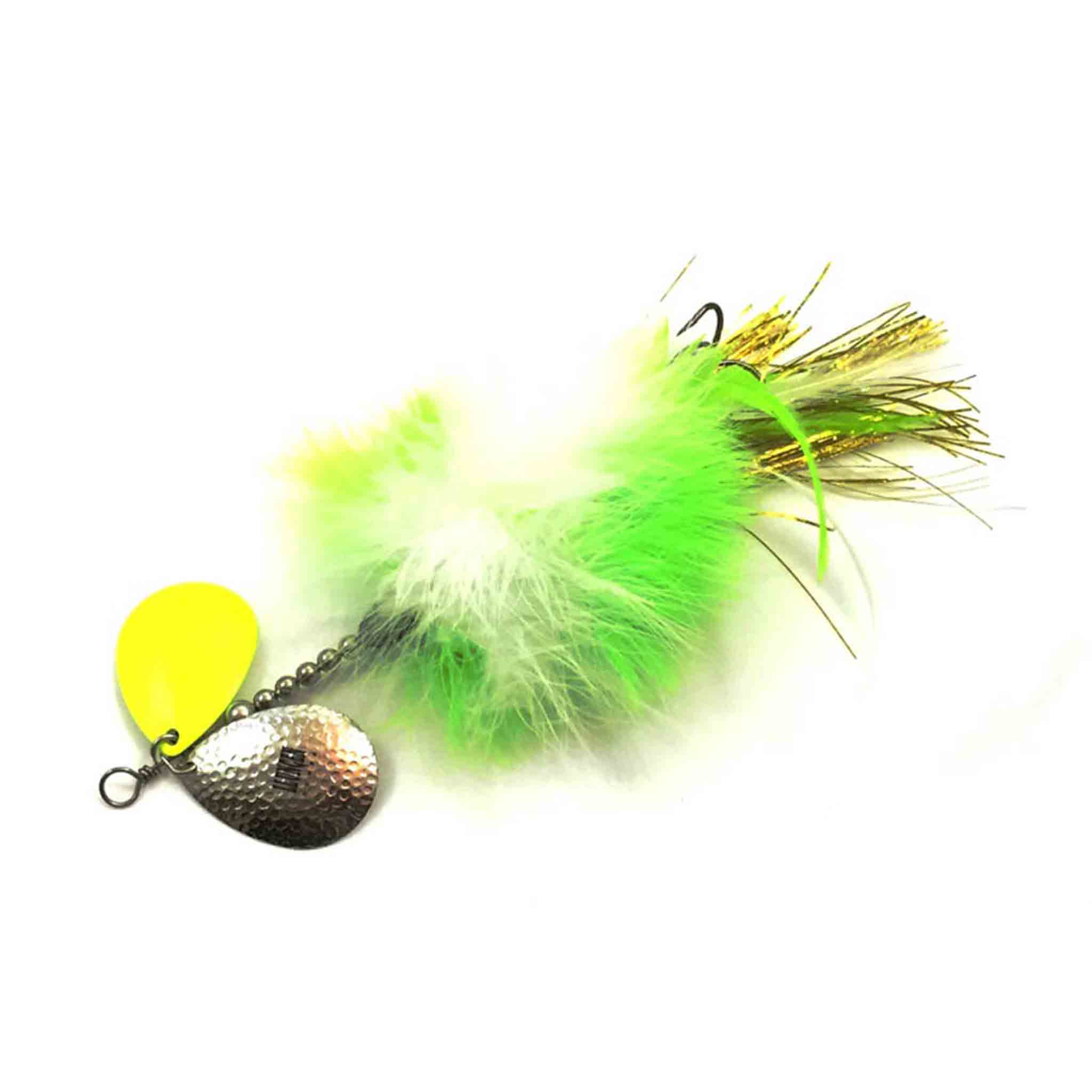View of Bucktails Llungen Lures DC-8 Marabou Bucktail Lemon Head available at EZOKO Fishing