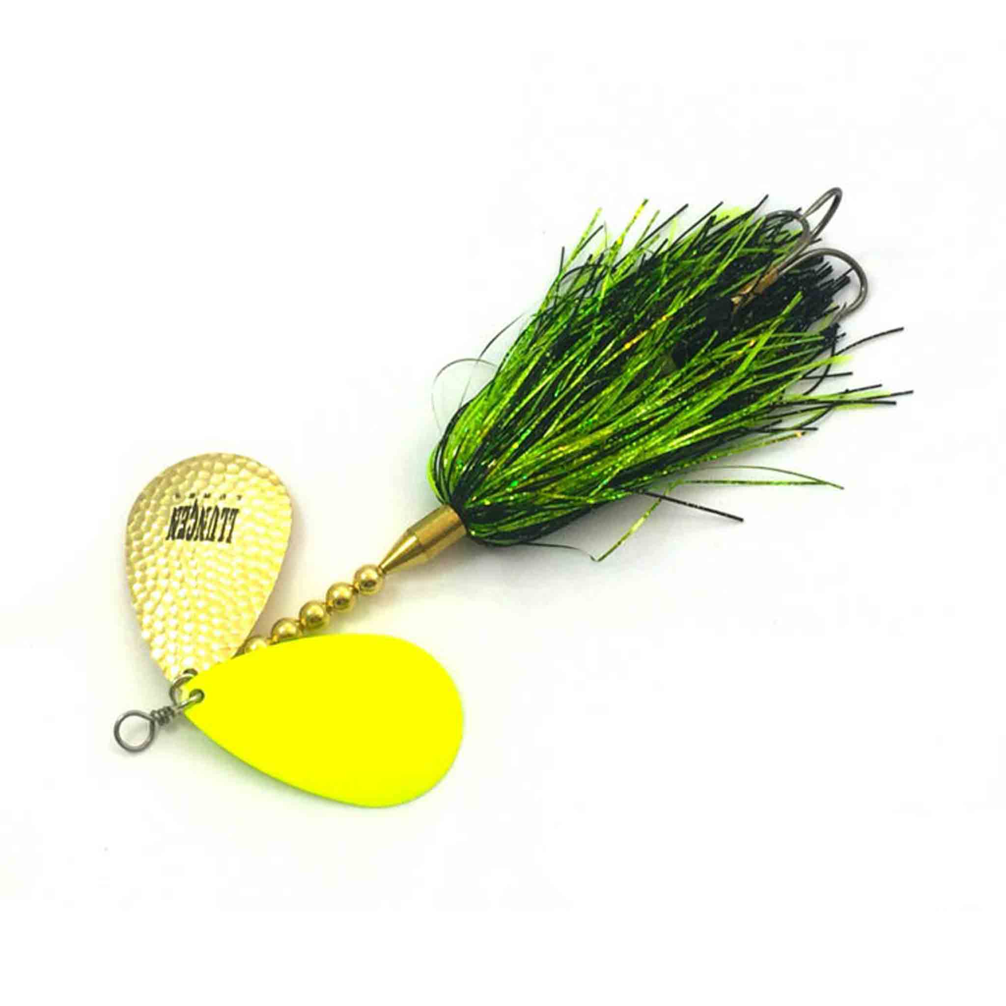 View of Bucktails Llungen Lures DC-9 Hybrid Bucktail Black / Chartreuse available at EZOKO Fishing