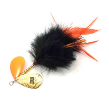Llungen Lures DC-9 Marabou Black / Orange Hackles Bucktails