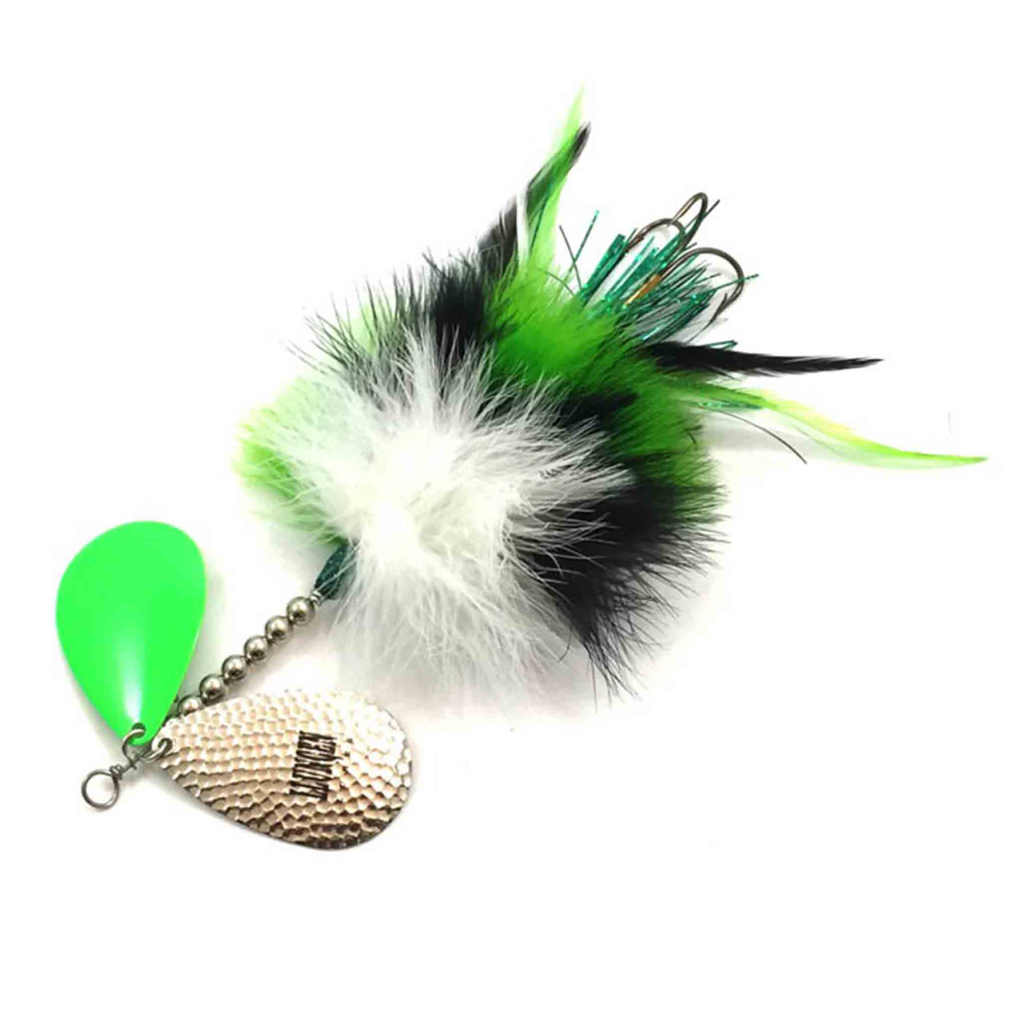 View of Bucktails Llungen Lures DC-9 Marabou Bucktail Flowage Green available at EZOKO Fishing