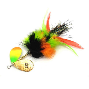 Llungen Lures DC-9 Marabou Fire Tiger Bucktails