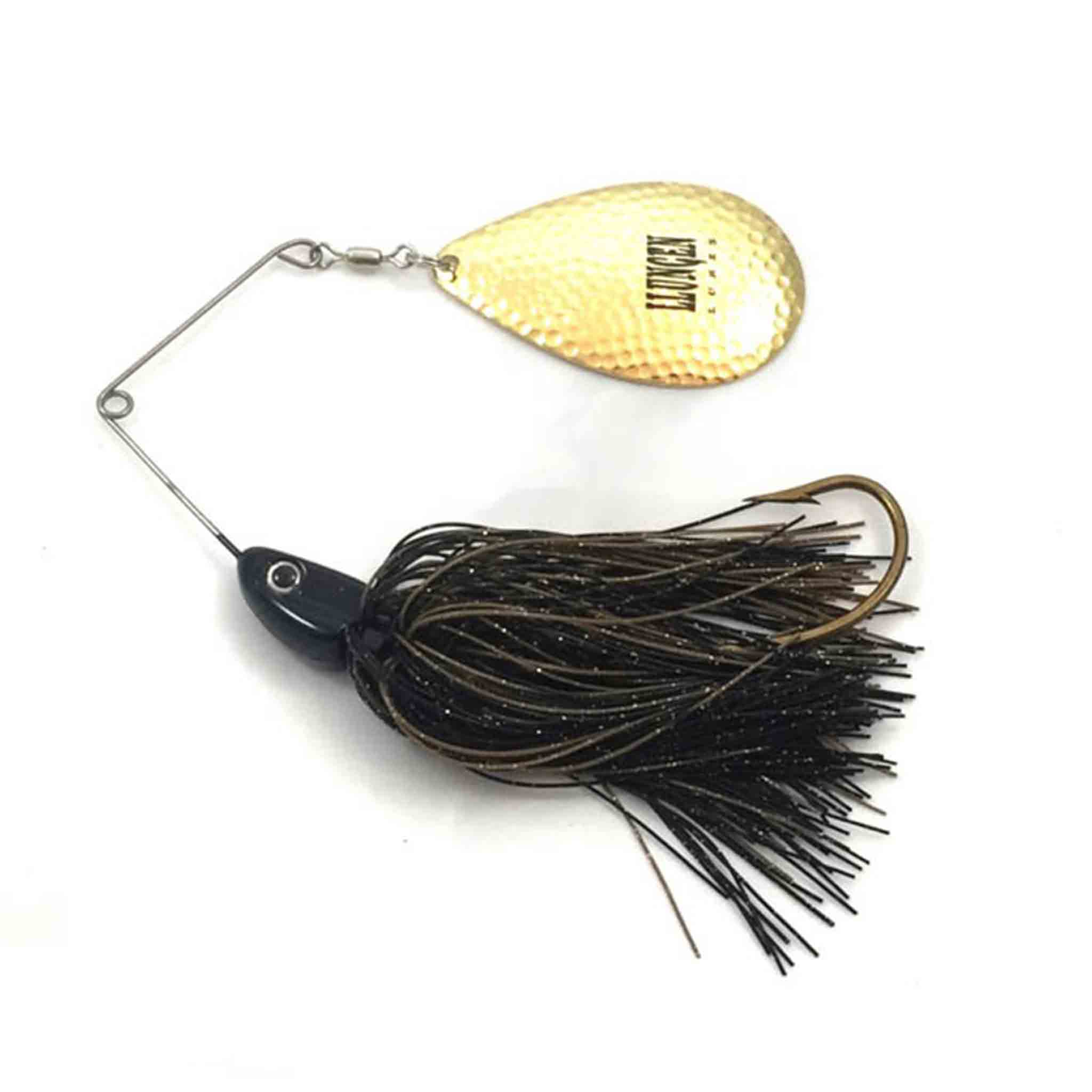 View of Spinnerbaits Llungen Lures Magnum Nutbuster Spinnerbait Black / Gold available at EZOKO Fishing