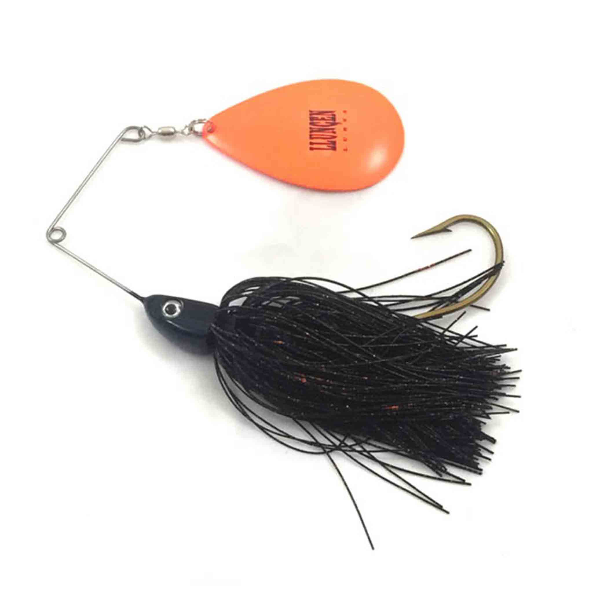 View of Spinnerbaits Llungen Lures Magnum Nutbuster Spinnerbait Black / Orange available at EZOKO Fishing